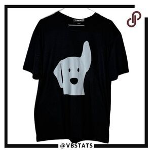 Il Sarto Men's Dog Graphic Crew Neck Short Sleeve T Shirt Black Size Medium